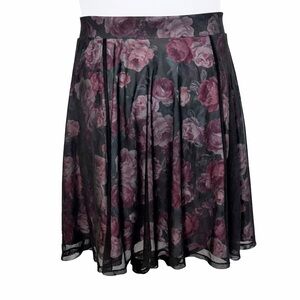 Torrid Sheer Floral Skater Skirt 🌹🖤